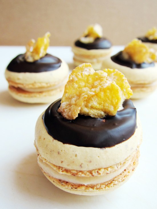 Chocolate Frosted Flake Macarons 1