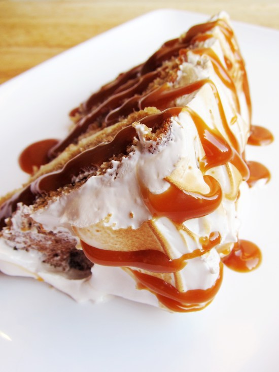 Toasted Marshmallow Caramel Banana Cake with Cheesecake Frosting 1