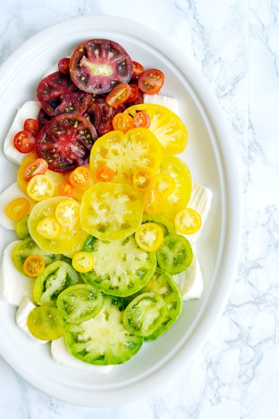 Rainbow Caprese Salad with Spicy Balsamic Glaze